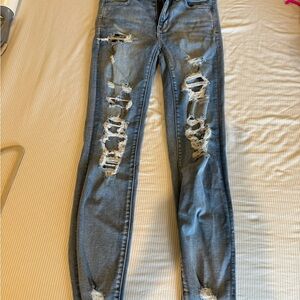 American Eagle Outfitters Ripped Blue Skinny Jeans